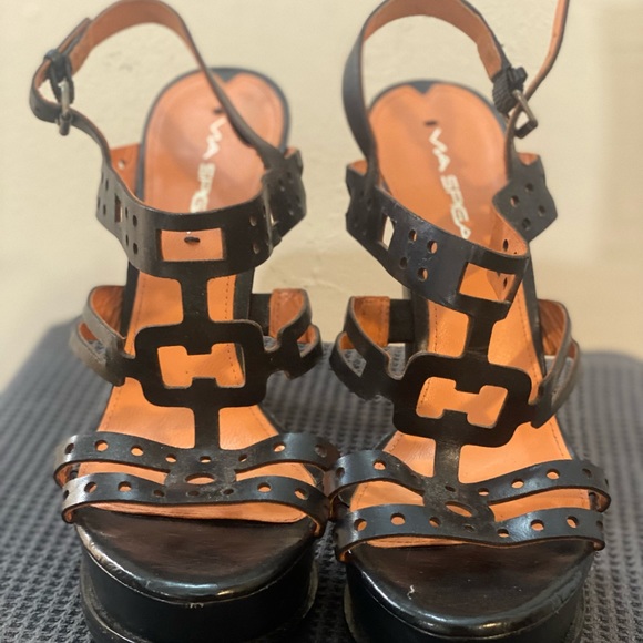 Via Spiga Gwen Leather Sandal in BLACK! Here comes the Hotstepper🔥🔥🔥 Sz 8.5M - Picture 9 of 9